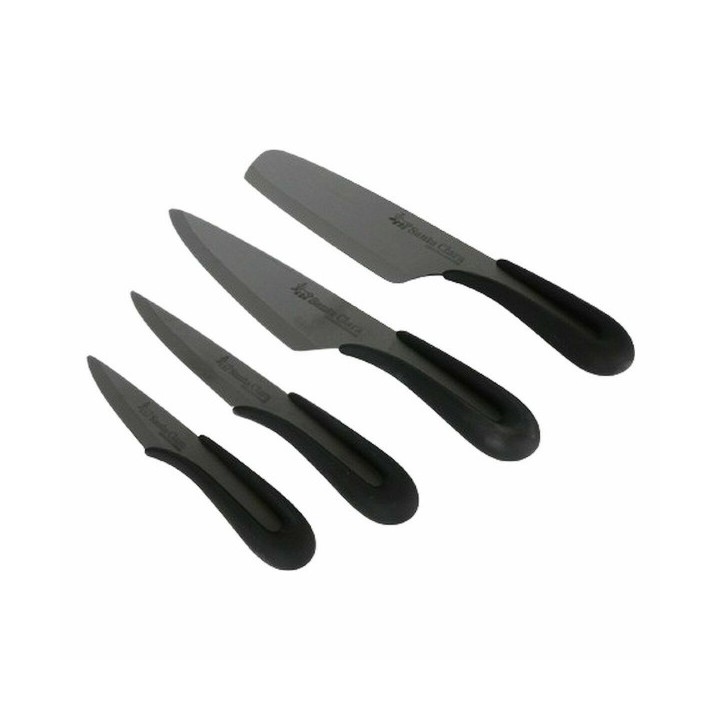 Ensemble de Couteaux Santa Clara Céramique 4 Pièces Noir 17 cm 17 (2 Unités)