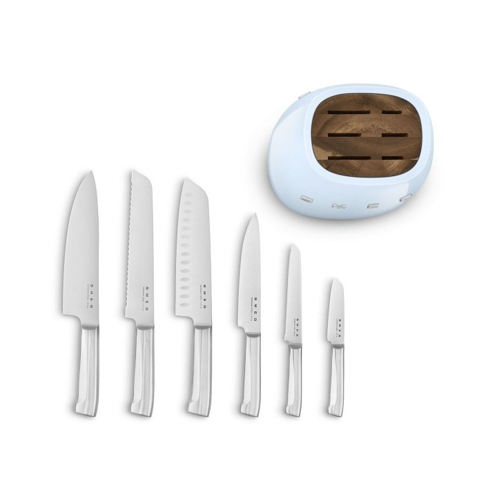 Ensemble de couteaux de cuisine et support Smeg KBSF02PB
