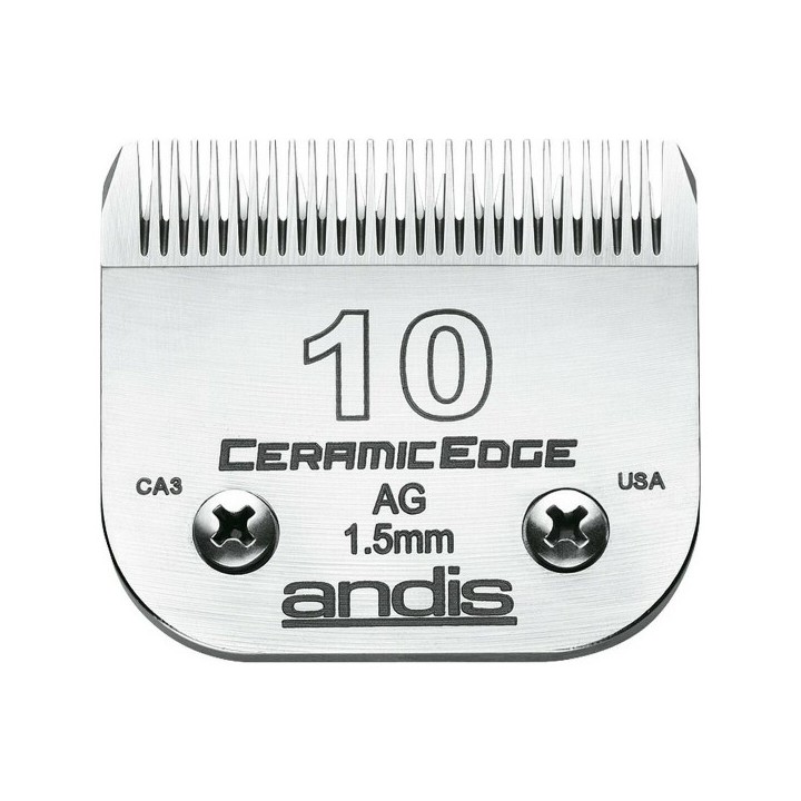 Lames Andis 10 Céramique Acier Chrome Chien