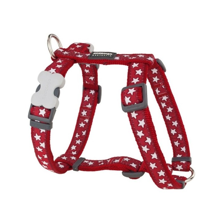 Harnais pour Chien Red Dingo Style Rouge Étoile 30 48 cm