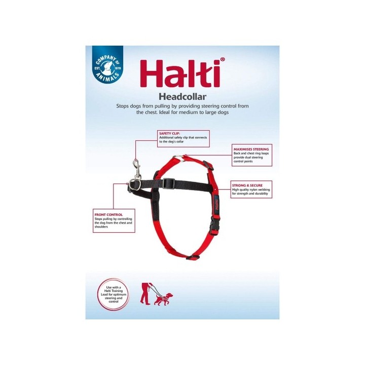 Harnais pour Chien Company of Animals Halti Noir/Rouge Taille S (36 64 cm)