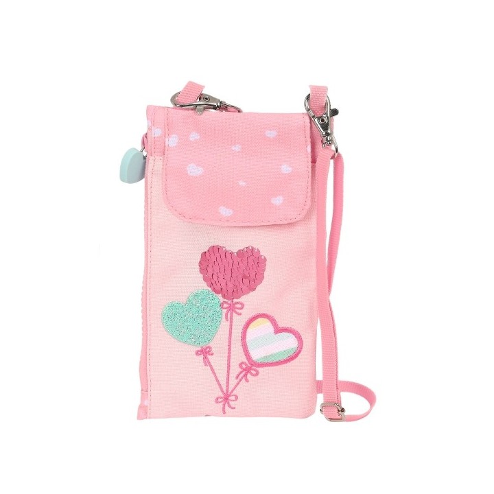 Porte monnaie BlackFit8 Globitos Protection pour téléphone portable Rose