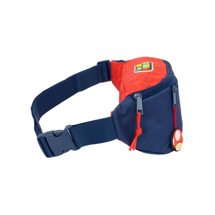 Sac banane Super Mario Trick Rouge Bleu foncé 23 x 12 x 9 cm