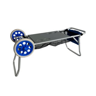 Marbueno Chariot Porte chaises Aluminium Convertible Table Rétractable Camping et Plage 108X51X51 cm 10361