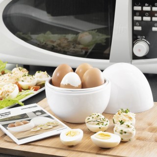 Cuiseur à Oeufs pour Micro ondes avec Livre de Recettes Boilegg InnovaGoods
