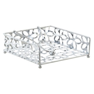 Porte serviettes DKD Home Decor Marguerite Argenté Métal Plastique 18 x 19 x 6 cm