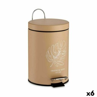 Poubelle à pédale Beige Plastique 50 L (3 Unités)