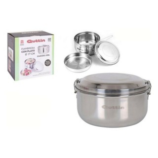 Panier repas rond avec couvercle Quttin   Bleu 900 ml (6 Unités)
