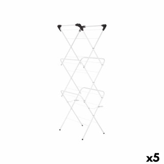 Séchoir Pliable Kipit WR4062A 1NB 488 Blanc Argenté polypropylène Fer 47 x 41 x 136 cm Vertical (5 Unités)