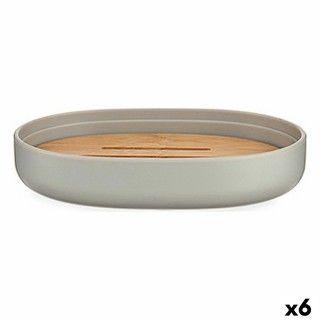 Porte savon Berilo 77934 Marron Gris Résine 8 x 2,5 x 12,5 cm (12 Unités)