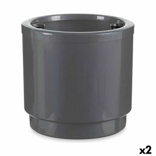 Pot auto arrosant Ibergarden 4138 PLA Argenté polypropylène 38 x 37,5 x 38 cm 38 x 37 x 38 cm (2 Unités)