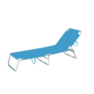 Marbueno   Tumbona Plegable   Aluminio Azul   Playa y Piscina 187x58x24 cm 10460