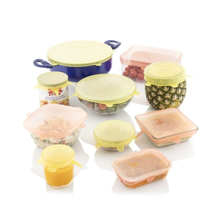 Jeu de 10 Couvercles de Cuisine Réutilisables et Réglables Lilyd InnovaGoods