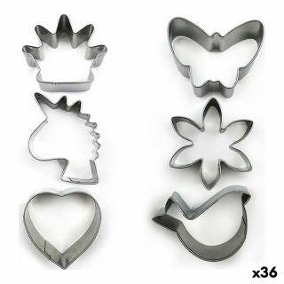 Ensemble de moules à pâtisserie Wooow Acier inoxydable Argenté Acier 3 Pièces 2,5 x 12,5 cm (36 Unités) (3 pcs)
