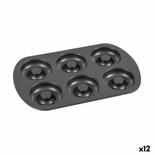 Moule pour four Quttin Donuts Acier au carbone Noir Ø 21 cm 21 x 5 cm (12 Unités)