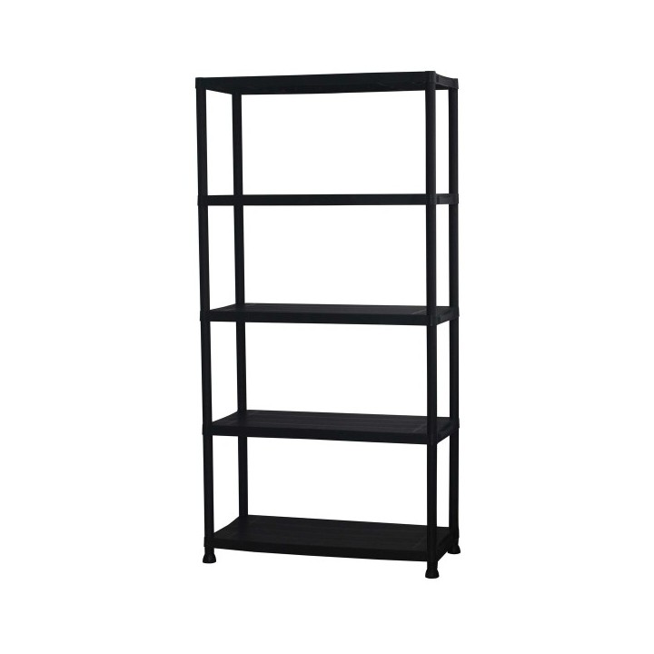 Marbueno Étagère 5 Niveaux Plastique Noir 90x40x180 cm Jardin 10539