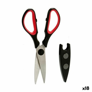 Ciseaux de Cuisine Kinvara KT11 5661D Noir Argenté Métal 7 x 18,5 x 1,7 cm (12 Unités)