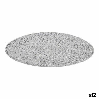 Dessous de plat Kinvara 90951 Argenté Métal Bambou 36,4 x 2,2 x 21,3 cm (6 Unités)