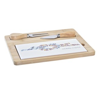 Planche à découper le fromage DKD Home Decor Marron Noir 49 x 19 x 2 cm