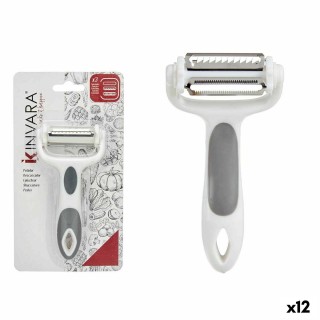 Éplucheur Kinvara CK51327 Blanc Gris Acier inoxydable polypropylène TPR 12 x 3 x 22 cm 3 en 1 (12 Unités)