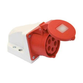 Socle de prise EDM Gris Surface 16 A Avec couvercle
