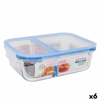 Boîte à lunch hermétique Quttin 2 Compartiments Rectangulaire 580 ml (6 Unités)