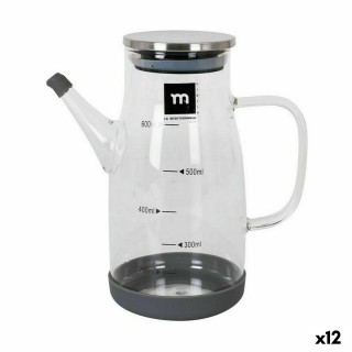 Huilier DKD Home Decor 15 x 9 x 19,6 cm Argenté Acier inoxydable 550 ml Verre Borosilicaté