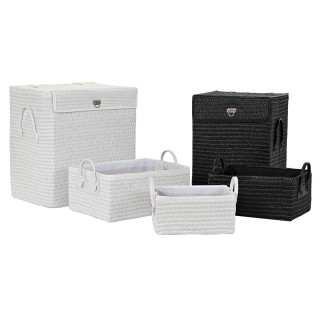 Panier Multi usages DKD Home Decor Blanc Noir polypropylène 45 x 34 x 49 cm 4 Kg