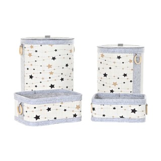 Panier Multi usages DKD Home Decor Bambou Etoiles 36 x 36 x 50 cm