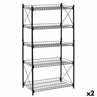 Étagère Noir Métal 21,2 x 97 x 28,5 cm (4 Unités)