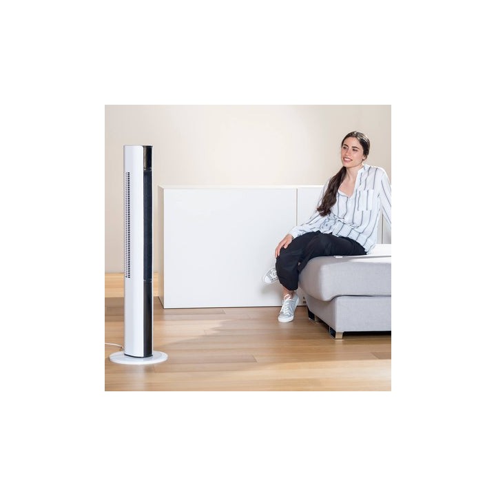 Taurus BABEL INFINITE - Ventilateur colonne blanc et noir H. 110 cm