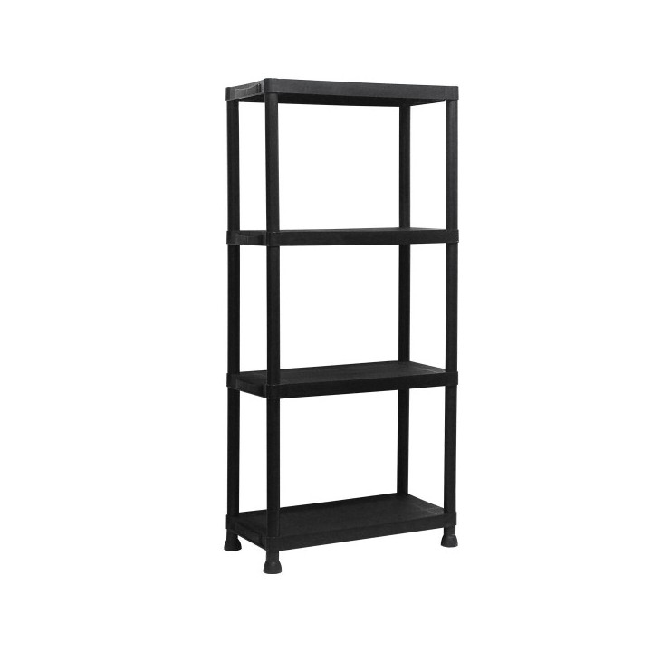 Marbueno Étagère 4 Étagères Plastique Noir 61x31x131 cm Jardin 10537