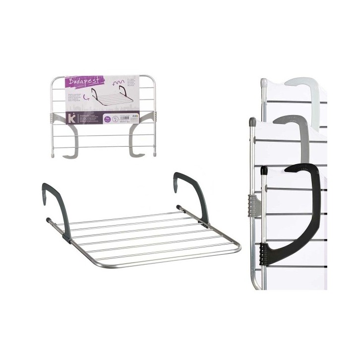 Corde à linge Kipit WR1013D Blanc Argenté Gris clair Gris foncé Aluminium Plastique 62,5 x 50 x 16,5 cm