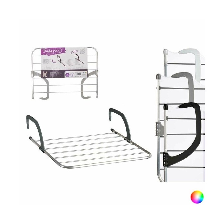 Corde à linge Kipit WR1013D Blanc Argenté Gris clair Gris foncé Aluminium Plastique 62,5 x 50 x 16,5 cm