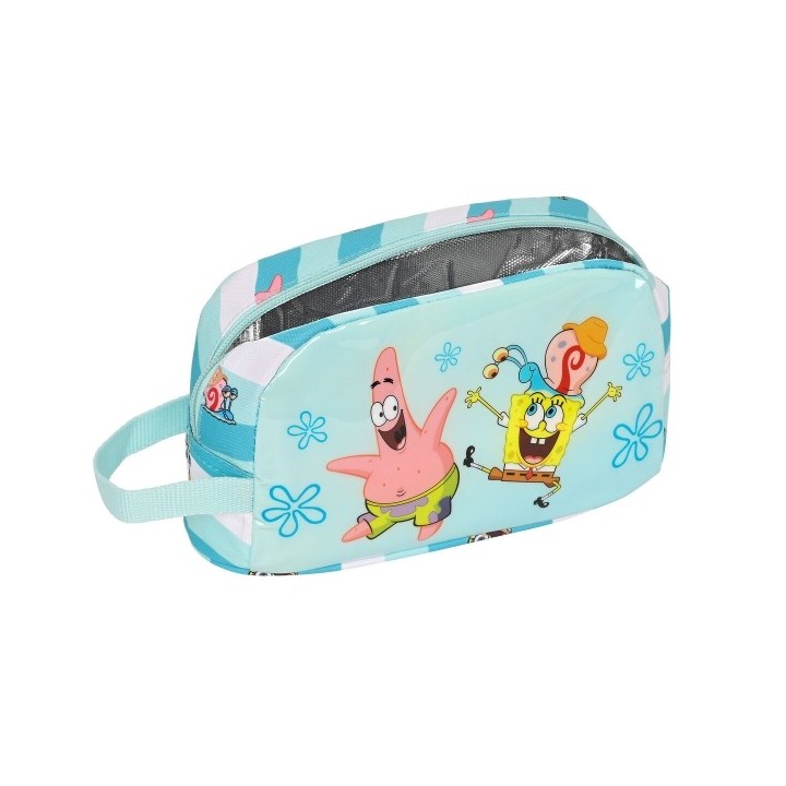 Sac glacière goûter Spongebob Stay positive Bleu Blanc (21.5 x 12 x 6.5 cm)