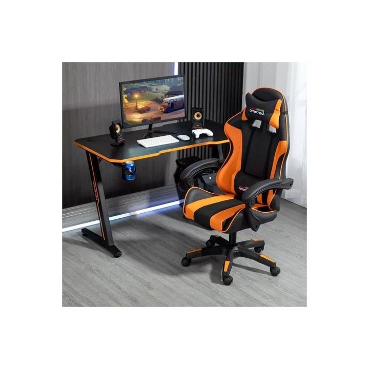 Bureau gaming AMSTRAD AMS DESK120Z ORANGE