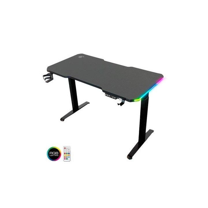 Bureau gaming AMSTRAD assis debout électrique noir avec LED