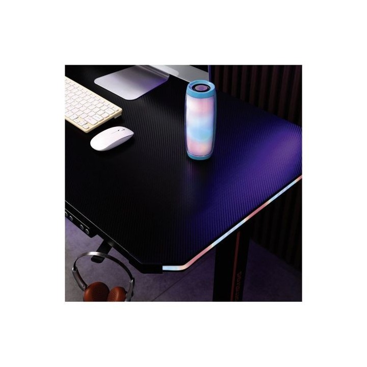 Bureau gaming AMSTRAD assis debout électrique noir avec LED