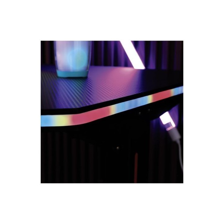 Bureau gaming AMSTRAD assis debout électrique noir avec LED