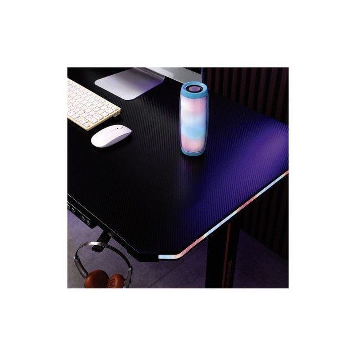 Bureau gaming AMSTRAD assis debout électrique noir avec LED