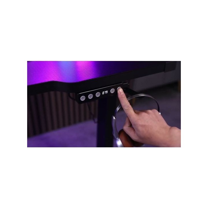 Bureau gaming AMSTRAD assis debout électrique noir avec LED