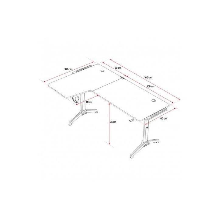 Bureau Gaming SPIRIT OF GAMER HEADQUARTER 600 Gauche