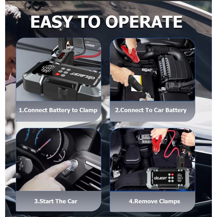 Kit de démarrage de saut de voiture 6 en 1