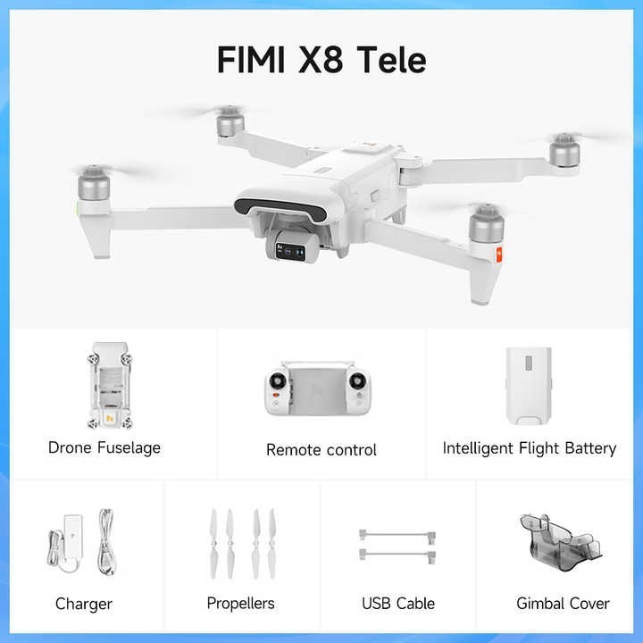 Drone FIMI X8 Tele Professionnel 4K 60FPS – Caméra 48MP