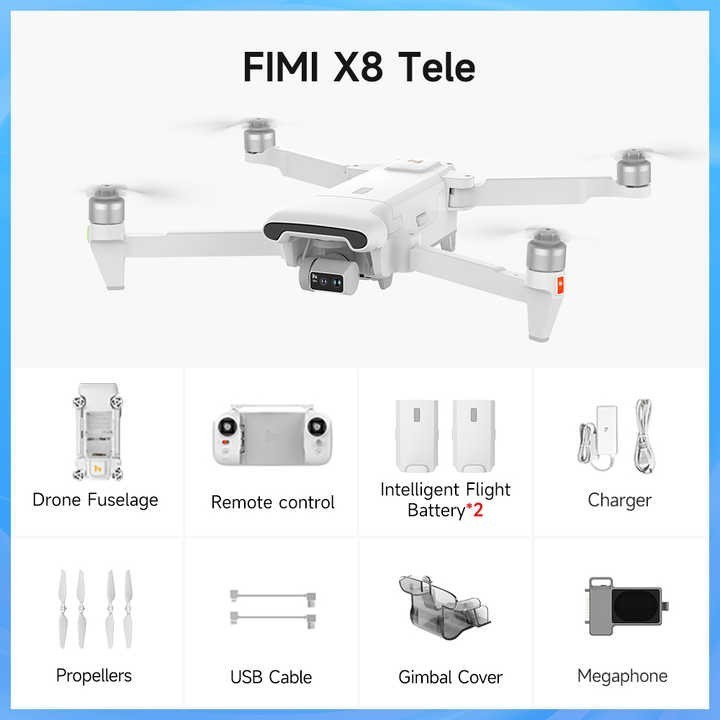Drone FIMI X8 Tele Professionnel 4K 60FPS – Caméra 48MP