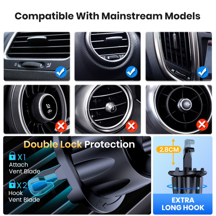 Support téléphone voiture magnétique TOPK 360 degrés