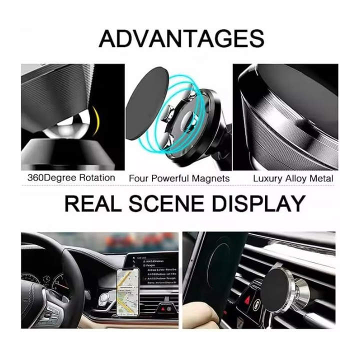 Compact magnetic car phone holder