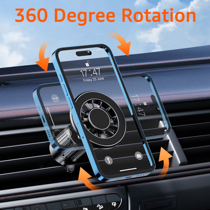 Compact magnetic car phone holder