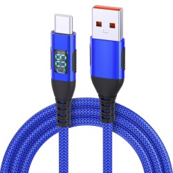 Câble USB-A vers USB-C tressé avec écran LED - 1 m, 2 m ou 3 m