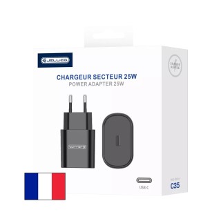 Adaptateur secteur Usb-C (25W) JELLICO C35 noir